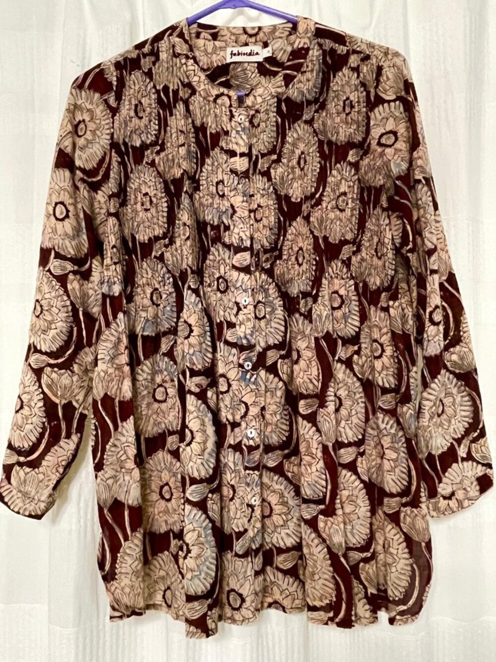 Fabindia Chrysanthemum Print Blouse Size Small